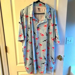Eagle Six Golf polo flamingos and m4s